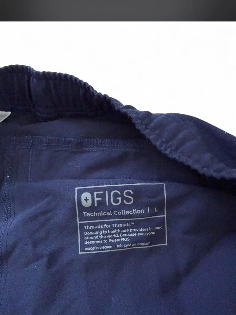 Figs Navy Scrub Set - Top & Drawstring joggers